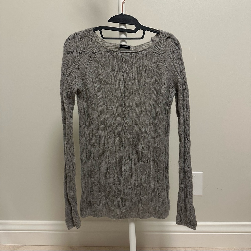 J. Crew Women's Gray Cable Knit Sweater